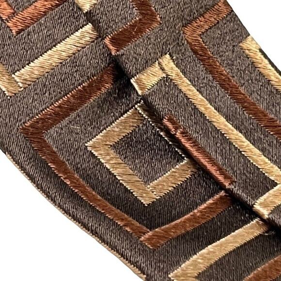 Jos A Bank Signature Collection Mens Italy Made Brown 100% Silk Tie Necktie - Picture 9 of 16